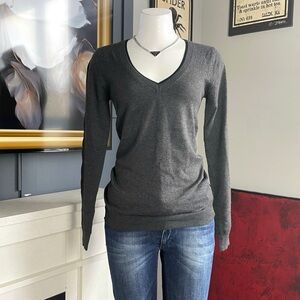 Vintage Gray V-Neck Sweater